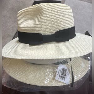 Panama Straw Hats for Women Summer Beach Sun Hat Wide Brim Fedora Cap